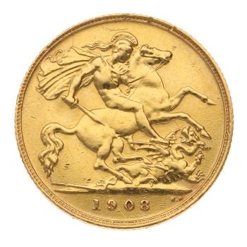 1908 Edward VII Half Sovereign Coin