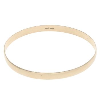 9ct Yellow Gold Plain Solid Bangle