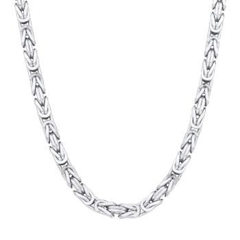 Sterling Silver 4.2mm Heavy Solid Byzantine Chain Necklace