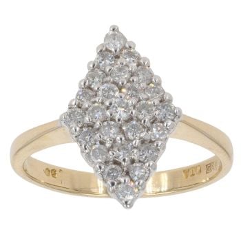 18ct Yellow Gold 0.50ct Brilliant Cut Diamond Cluster Ring