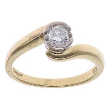 18ct Yellow Gold 0.33ct Brilliant Cut Diamond Solitaire Ring