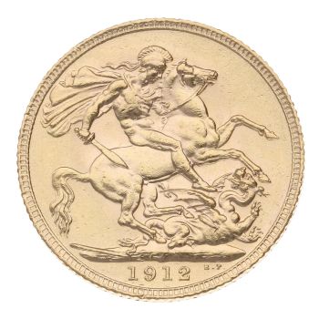 1912 George V Large Head UK Full Sovereign Coin