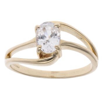 9ct Yellow Gold Cubic Zirconia Single Stone Ring