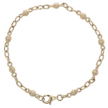 9ct Yellow Gold Fancy Bracelet 8"