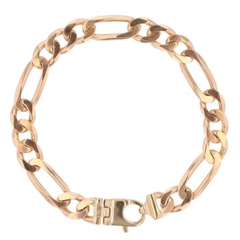 9ct Yellow Gold Figaro Bracelet 8.5"
