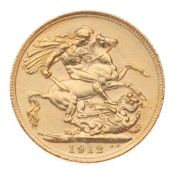 1912 George V Large Head UK Full Sovereign Coin