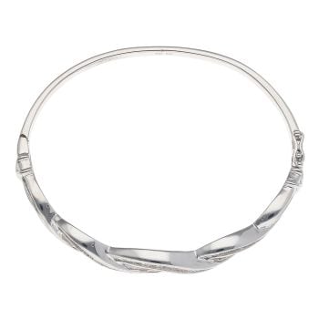 14ct White Gold 2.25ct Baguette Cut Diamond Bangle