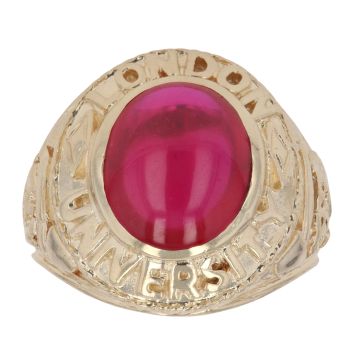 9ct Yellow Gold Red Cabochon College Ring