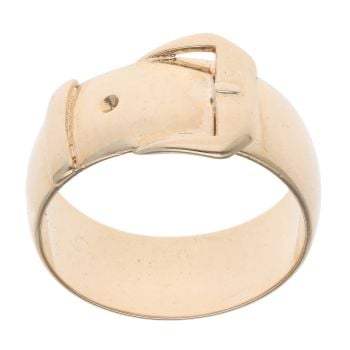 9ct Yellow Gold Plain Buckle Ring