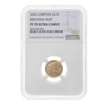 2003 1/10oz Bust PF70 Ultra Cameo NGC Sealed UK Britannia Coin