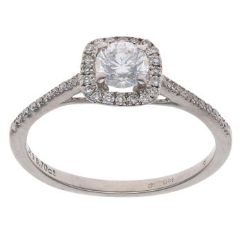 9ct White Gold 0.70ct Brilliant Cut Lab Grown Diamond Cluster Ring