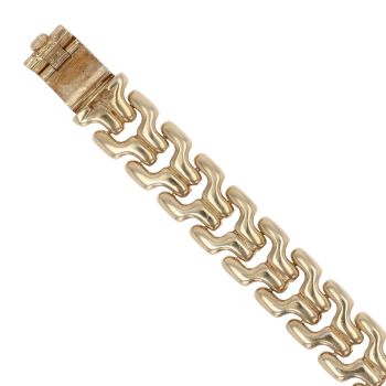 9ct Yellow Gold Fancy Line Bracelet 8"