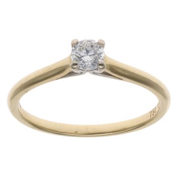 18ct Yellow Gold 0.25ct Brilliant Cut Diamond Solitaire Ring