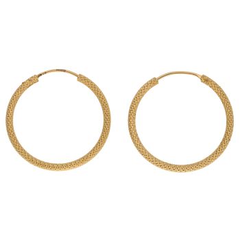 22ct Yellow Gold Dot Grain Hoop Earrings