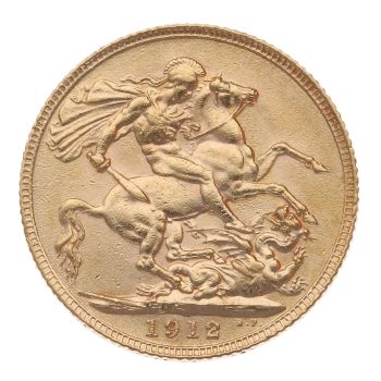 1912 George V Large Head UK Full Sovereign Coin