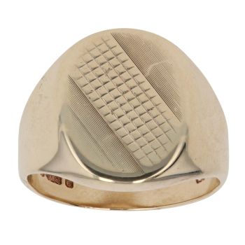 9ct Yellow Gold Patterned Signet Ring