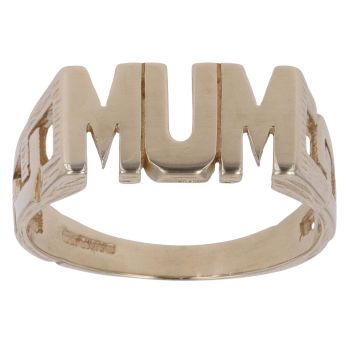 9ct Yellow Gold Patterned Mum Ring