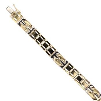 18ct Yellow And White Gold Fancy Bracelet 7.5"