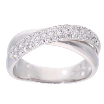 18ct White Gold 0.65ct Diamond Crossover Ring