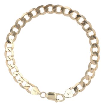9ct Yellow Gold Curb Bracelet 8"