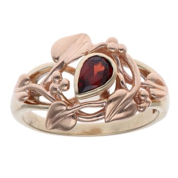 9ct Yellow and Rose Gold Clogau Garnet Vine Of Life Ring