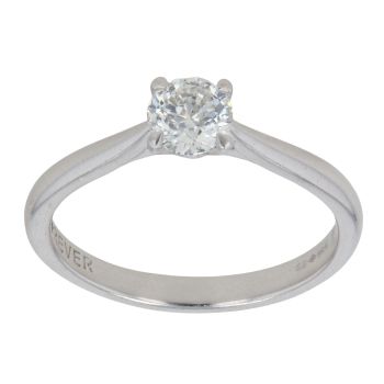 Platinum 0.51ct Brilliant Cut Diamond Solitaire Ring