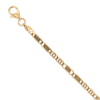 18ct Yellow Gold Double Curb and Bar Bracelet 7.5"