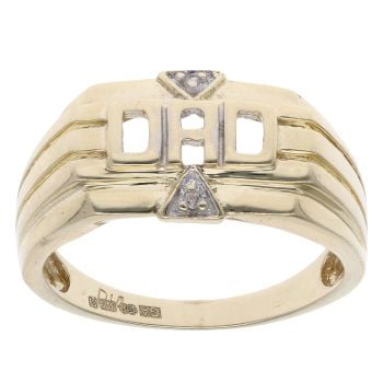 9ct Yellow Gold 0.05ct Diamond DAD Ring