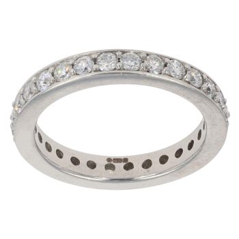 18ct White Gold 1.00ct Brilliant Cut Diamond Full Eternity Ring
