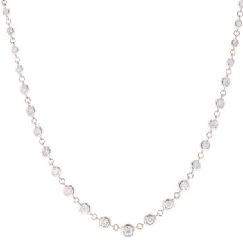 18ct White Gold 2.35ct Brilliant Cut Diamond Necklace 18"
