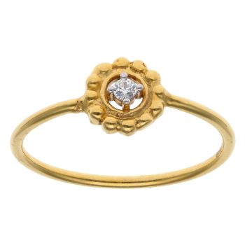 22ct Yellow Gold Cubic Zirconia Granular Ring
