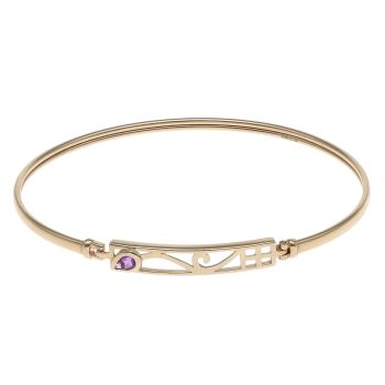 9ct Yellow Gold Amethyst Rennie Mac Bangle