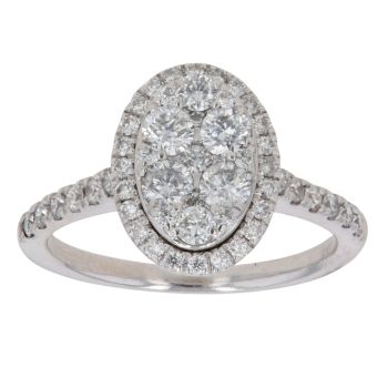 18ct White Gold 0.70ct Brilliant Cut Diamond Cluster Ring