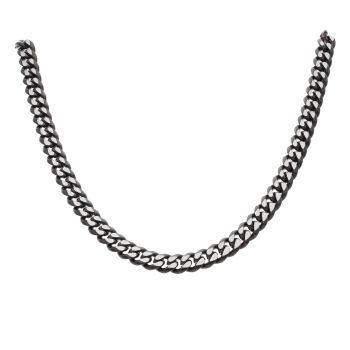 Unique & Co Stainless Steel Polished Black IP Plated Curb Chain 20"
