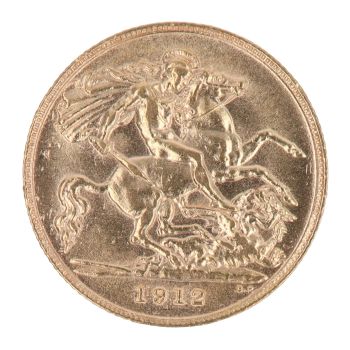 1912 George V Large Head UK Half Sovereign Coin