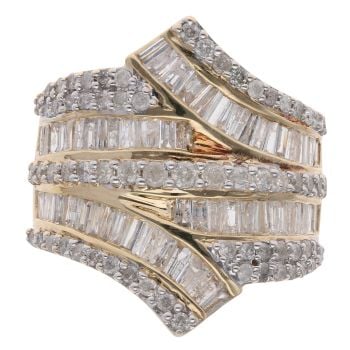9ct Yellow Gold 2.15ct Diamond Fancy Twist Ring
