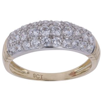 9ct Yellow Gold Cubic Zirconia Cluster Ring