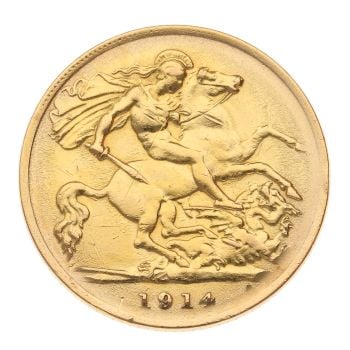 1914 George V Half Sovereign Coin