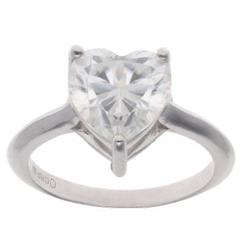 Platinum Synthetic Moissanite Single Stone Ring