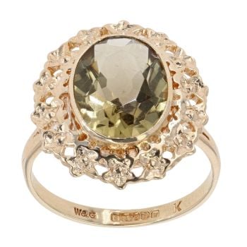 9ct Yellow Gold Prasiolite Dress Ring
