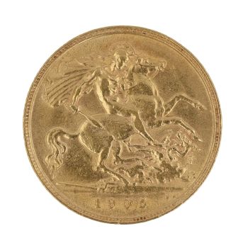 1905 Edward VII Half Sovereign Coin