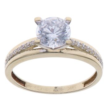 9ct Yellow Gold Cubic Zirconia Single Stone Ring