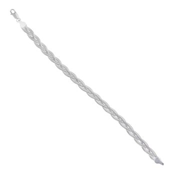 Silver Twined Flexible Bracelet 7.5"
