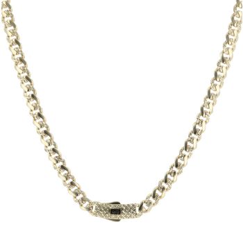 14ct Yellow Gold Monaco Classic Alternate Flex Lock Curb Chain 18"