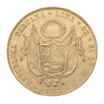 1853 Peru 8 Escudos Coin