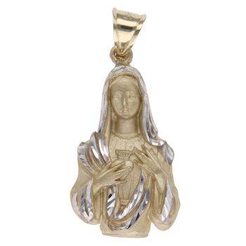 14ct Yellow and White Gold Our Lady Pendant