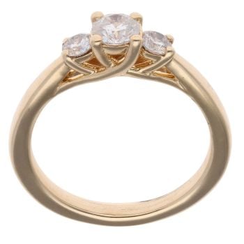 18ct Yellow Gold 0.50ct Brilliant Cut Diamond Trilogy Ring