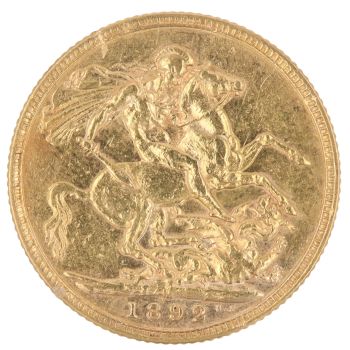 1892 Victoria Jubliee Head Australia Full Sovereign Coin