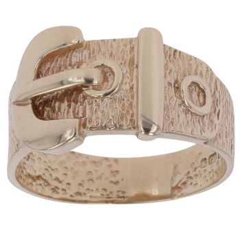 9ct Yellow Gold Textured Buckle Ring