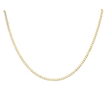 Gold Plated Silver Curb Chain 18"